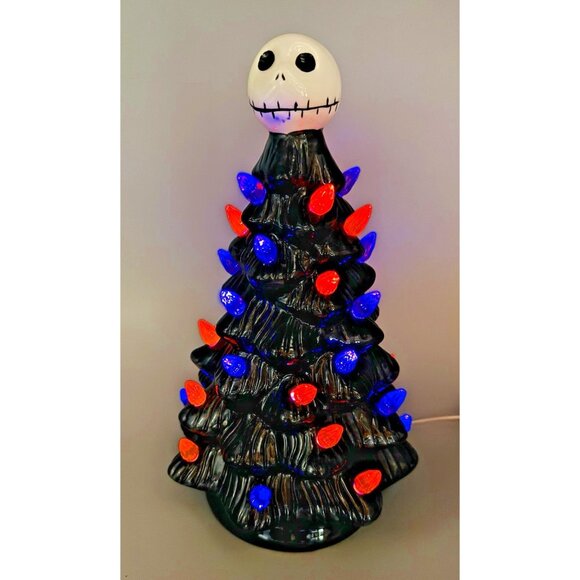 Disney Other - Nightmare Before Christmas Jack Skellington Light Up Ceramic Tree Halloween 10"
